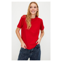 Trendyol Red 100% Cotton Basic Crew Neck Knitted T-Shirt