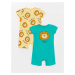 LC Waikiki 2-Piece Crew Neck Short Sleeve Printed Baby Boy Rompers