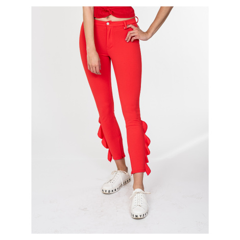 Červené elastické kalhoty - MET JEANS