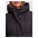 Černý prošívaný zimní kabát s kapucí VERO MODA Erica Holly