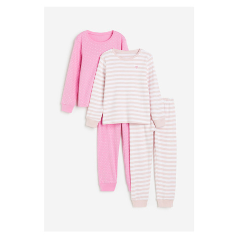 H & M - Žerzejové pyžamo 2 kusy - růžová H&M