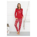 Dámské pyžamo Italian Fashion Kasjana - dlouhé bavlněné Červená