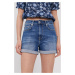 Džínové šortky Pepe Jeans dámské, hladké, high waist