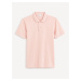 Světle růžové pánské basic polo tričko Celio Teone