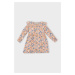 DEFACTO Baby Girl Floral Long Sleeve Ruffle Collar Twill Dress