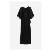 H & M - Plisované šaty se zavazováním - černá
