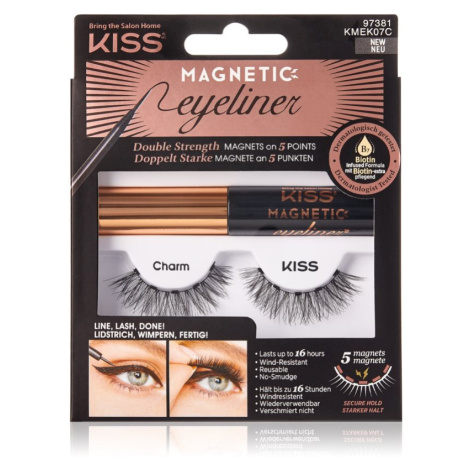 KISS Magnetic Eyeliner & Eyelash Kit magnetické řasy 07 Charm 5 g