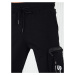 Dstreet Trendy černé pánské kapsáčové  jogger kalhoty UP