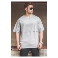Madmext Men's Gray Oversize Printed T-Shirt 5250