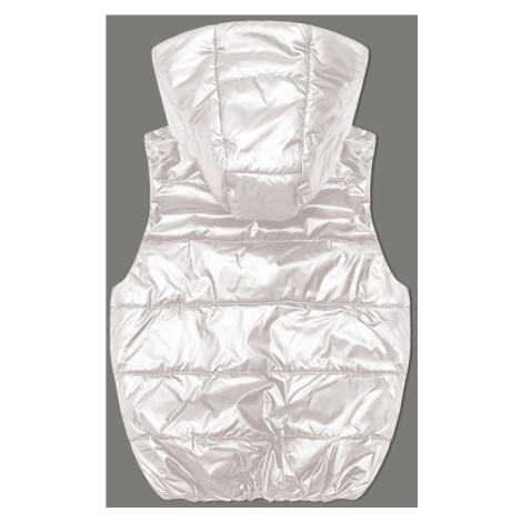 Bílá péřová vesta s odepínací kapucí (B8247-26) S'WEST
