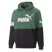 Puma POWER COLORBLOCK HOODIE Pánská mikina, zelená, velikost