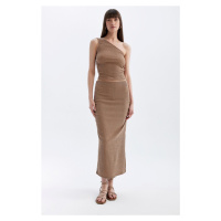 DEFACTO Straight Fit Normal Waist Wrap Midi Skirt