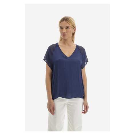 Halenka la martina woman blouse viscose satin pxt modrá