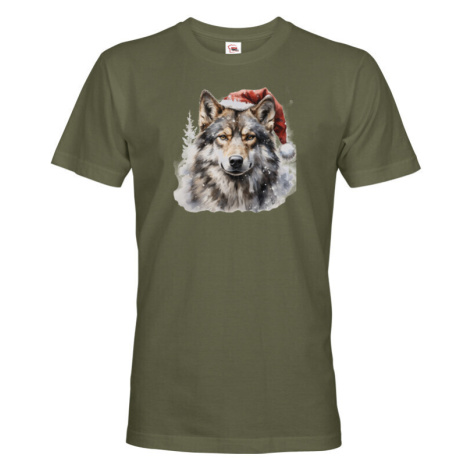 Roztomilé vánoční tričko s potiskem vánočního vlka - skvělé vánoční tričko BezvaTriko