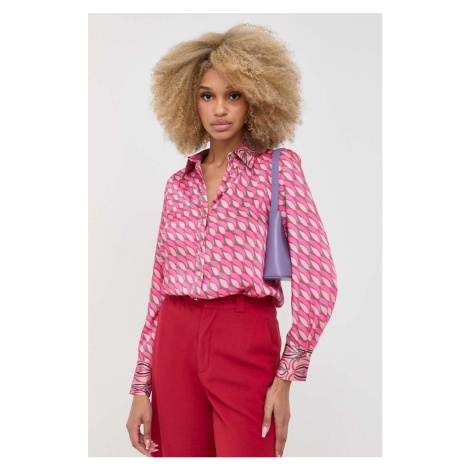 Košile Liu Jo dámská, růžová barva, regular, s klasickým límcem