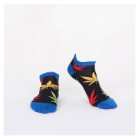 Černé krátké dámské ponožky s barevnými listy