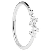 PDPAOLA Otevřený stříbrný prsten se zirkony PRINCE Silver AN02-672