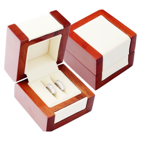 JK Box Světlá dřevěná krabička na prsten nebo náušnice DN-2/NA/A20 JKbox