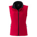 James & Nicholson Měkká větruodolná softshellová dámská vesta, Červená - černá