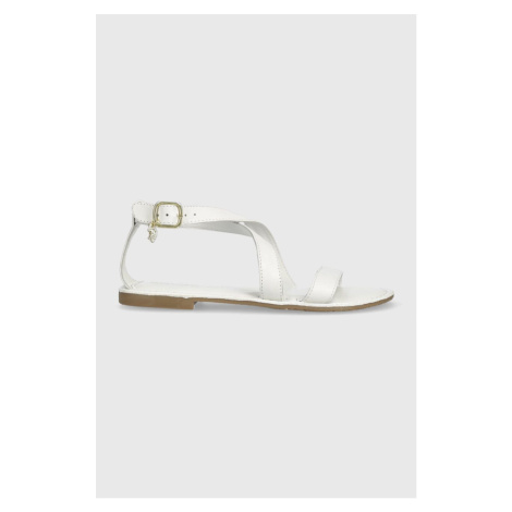 Kožené sandály U.S. Polo Assn. LINDA dámské, bílá barva, LINDA001D