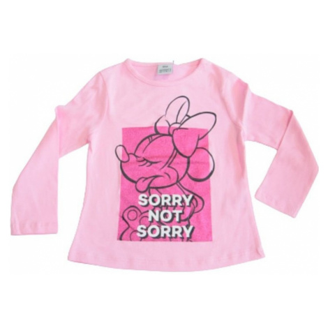 Minnie mouse světle růžové dívčí tričko s dlouhými rukávy