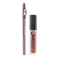 Eveline OH! My Velvet Lips Matt Lip Kit sada na rty pro matný efekt 02 Milky Chocolate 4,5 ml