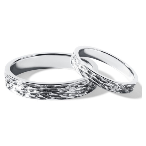Originální snubní prsteny z bílého zlata KLENOTA