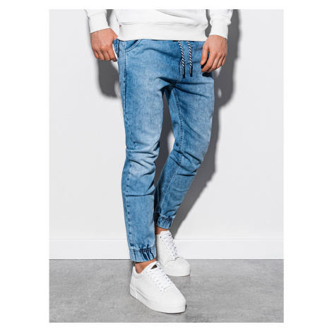 Světle modré pánské slim fit džíny Ombre Clothing