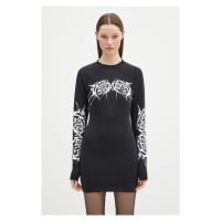 Šaty VETEMENTS Death Metal Longsleeve Mini černá barva, mini, WA66DR630BW