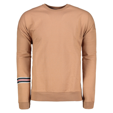 Trendyol Beige Men's Oversize/Wide-Fit Crew Neck Men's Striped Sweatshirt