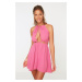 Trendyol růžové vystřižené detailní plážové šaty