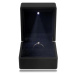 Dárková krabička na prsteny s LED světlem - matná černá, čtvercová