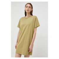 Bavlněné šaty Notes du Nord zelená barva, mini