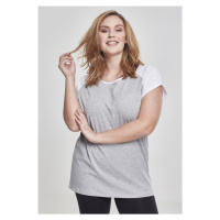 Tričko Urban Classics Ladies Contrast Raglan Tee - grey/white