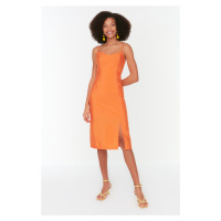 Trendyol oranžové páskové tkané šaty