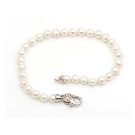 Stříbrný náramek z pravých sladkovodních perel STNA0444F + dárek zdarma Ego Fashion