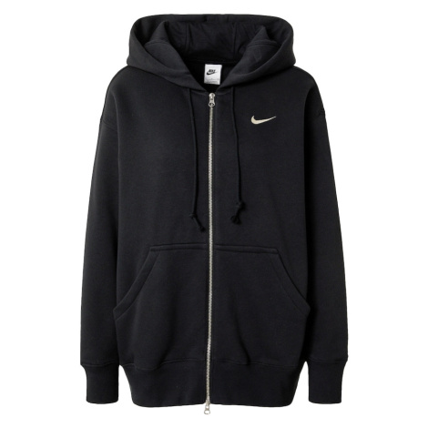 Nike Sportswear Mikina s kapucí černá / bílá