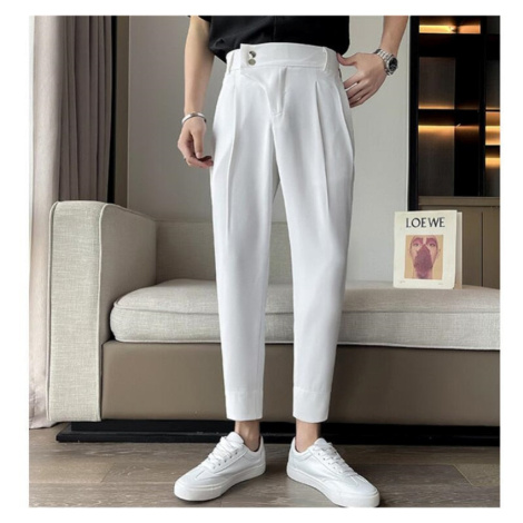 Luxusní jednobarevné kalhoty s vysokým pasem JFC FASHION