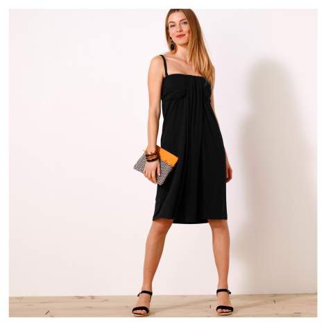 Blancheporte Šaty s odnímatelnými ramínky, jednobarevné černá