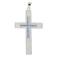 Stříbrný přívěšek kříž se zirkony STRZ0902F
