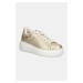 Kožené sneakers boty Armani Exchange zlatá barva, XDX108 XV892 U281