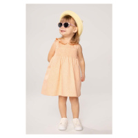 Dětské bavlněné šaty Coccodrillo oranžová barva, mini