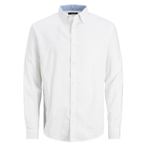 Jack&Jones Pánská košile JPRBLABELFAST Comfort Fit 12239027 White Jack & Jones