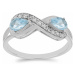 Prsten stříbrný s Blue Sky topazem a zirkony Ag 925 016796 BT - 62 mm 2,9 g