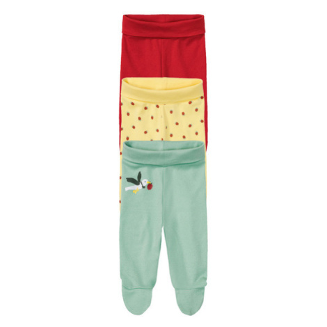 lupilu® Dětské kalhoty "Jogger" BIO, 3 kusy (žlutá/červená/zelená)
