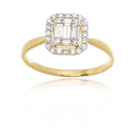 Zlatý prsten s diamanty L'amour Diamonds JR15183-35Y + dárek zdarma L´amour