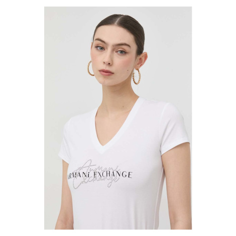 Tričko Armani Exchange bílá barva