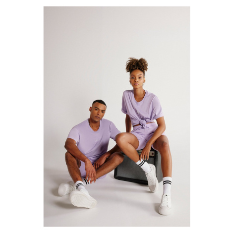AC&Co / Altınyıldız Classics Unisex lila Oversize Loose Fit, tričko se kulatým výstřihem ze 100%