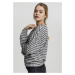 Ladies Oversize Stripe Pullover - black/white