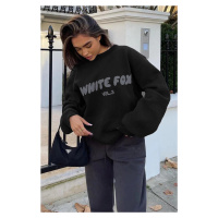 Madmext Black Crew Neck Printed Sweatshirt